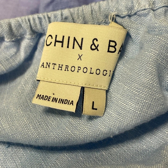 SACHIN + BABI x ANTHROPOLOGIE Linen Halter Blouse in Blue - Picture 7 of 10